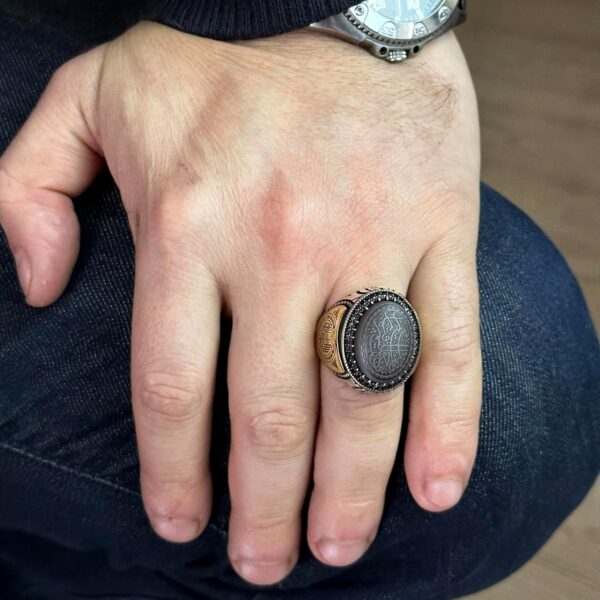 Kambo Men s Ring Arabic Ring 925 Sterling Silver Ring Muslim 925 Sterling Silver Ring Handmade Turkey KAMBO - View 3