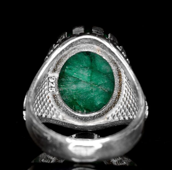 Falcon Jewelry Men s Sterling Silver Islamic Ring Natural Ca 925 Sterling Silver Natural Emerald Ring Handmade Turkey KAMBO -