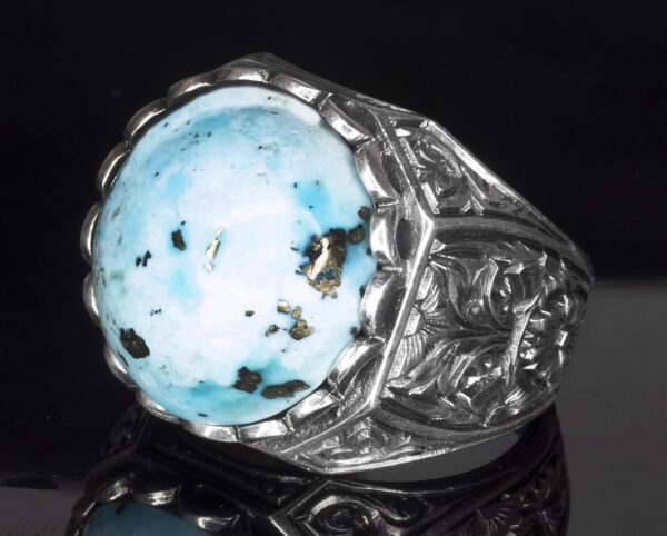 Falcon Jewelry Men s 925 Sterling Silver Ring With Natural T 925 Sterling Silver Natural Turquoise Ring Handmade Turkey KAMBO