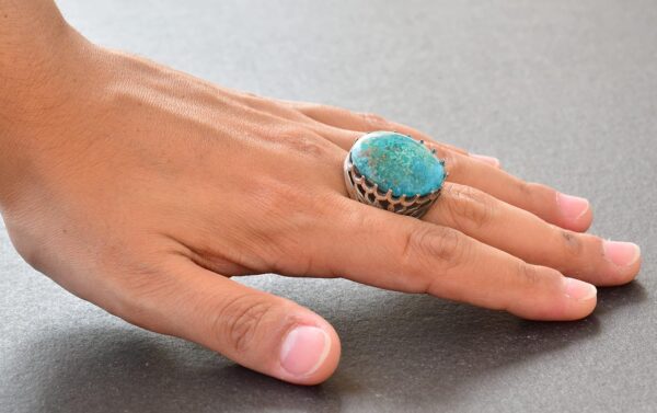 Falcon Jewelry Natural Arizona Turquoise Gemstone Ring 925 S 925 Sterling Silver Natural Turquoise Ring Handmade Turkey KAMBO