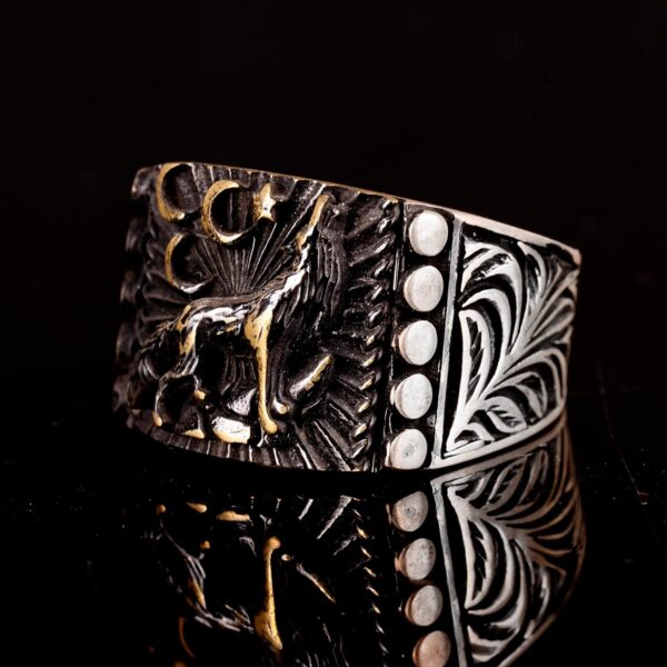 Men s Sterling Silver Wolf Ring Wildlife Inspired Wolf Silve 925 Sterling Silver Ring Handmade Turkey KAMBO - View 4