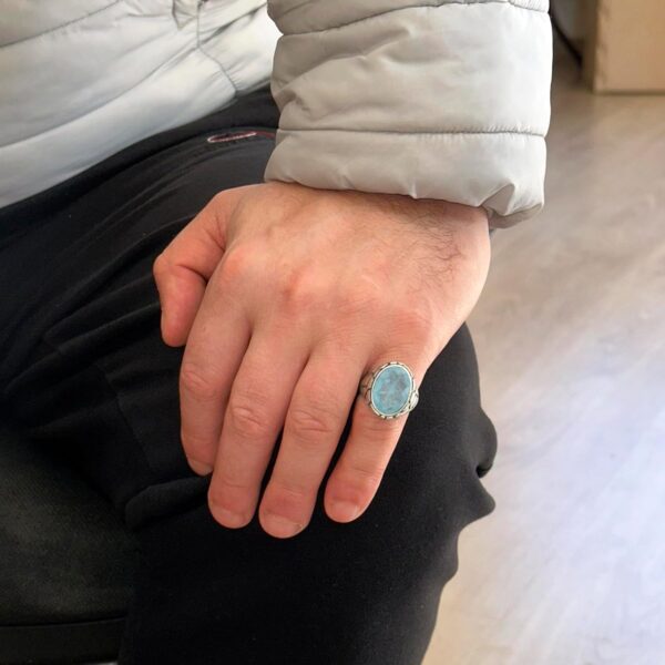 Kambo Men s Luxury 925K Sterling Silver Created Gemstone Rin 925 Sterling Silver Ring Handmade Turkey KAMBO - View 3