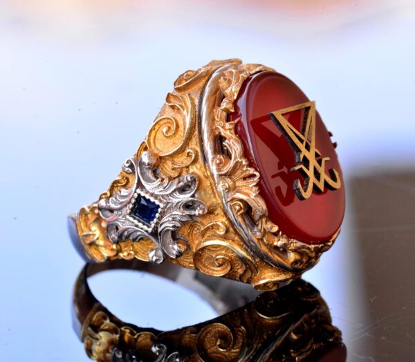 Handmade Ring 925K Solid Sterling Silver Men s Gold Plated J 925 Sterling Silver Ring Handmade Turkey KAMBO - View 4