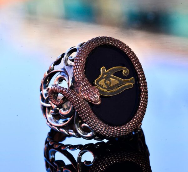 925 Sterling Silver Men s Ring With Created Onyx Stone Snake 925 Sterling Silver Natural Onyx Ring Handmade Turkey KAMBO - Vi