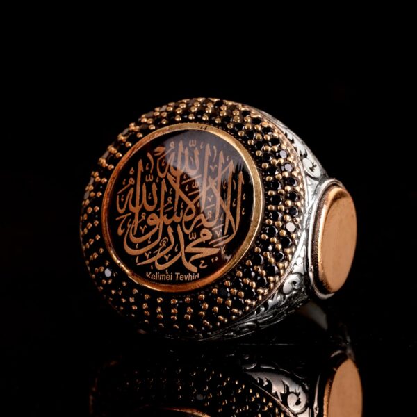 Kambo 925 Sterling Silver Men s Ring With Kalima İ Tawhid Ar 925 Sterling Silver Ring Handmade Turkey KAMBO - View 4