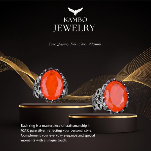 Kambo Luxury 925K Sterling Silver Men s Ring Available İn Va 925 Sterling Silver Ring Handmade Turkey KAMBO - View 7