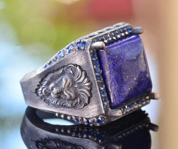 Falcon Jewelry Men s Sterling Silver Rings Tiger Eye Lapis L 925 Sterling Silver Natural Garnet Ring Handmade Turkey KAMBO -