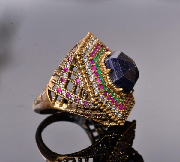 Falcon Jewelry Real Natural Sapphire Gemstone Ring 12 35 Car 925 Sterling Silver Natural Sapphire Ring Handmade Turkey KAMBO