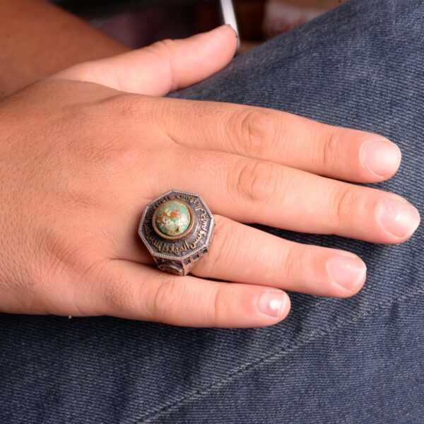 Kambo 925 Sterling Silver Men s Ring With Natural Arizona Tu 925 Sterling Silver Natural Turquoise Ring Handmade Turkey KAMBO