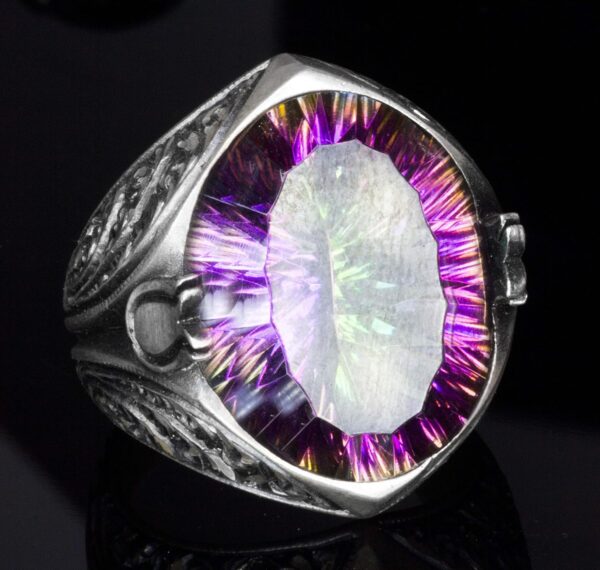 Falcon Jewelry Men s 925 Sterling Silver Ring With Created M 925 Sterling Silver Natural Topaz Ring Handmade Turkey KAMBO - V