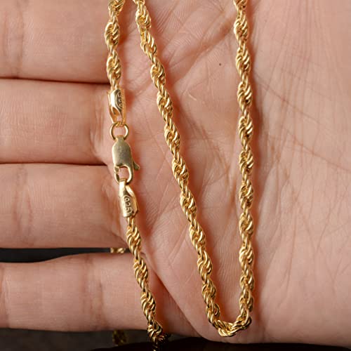 925 Ayar Gümüş Rope Zincir, Erkek Zincir, Zincir Kolye, Gümüş Erkek Takı