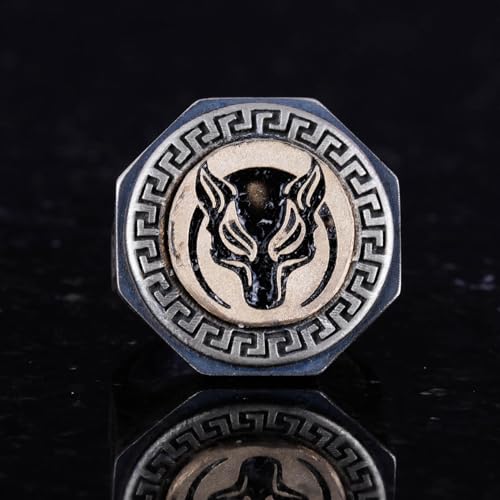 925 Ayar Gümüş Yüzük - Greek Key Tasarım Erkek Yüzük - El İşi Yüzük (Kurt)