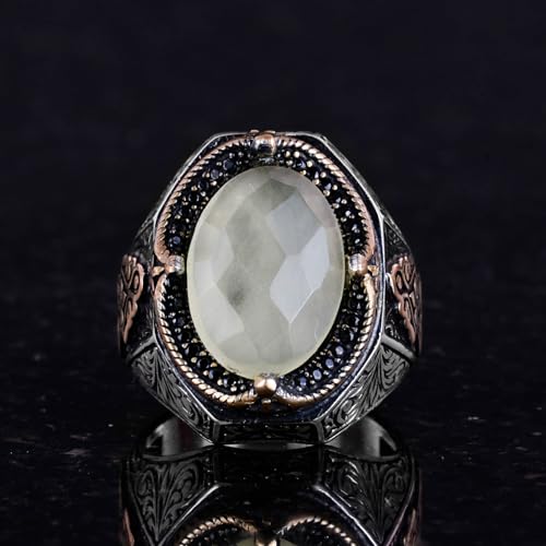 Doğal Lemon Topaz Taş Yüzük - 925 Ayar Gümüş Yüzük