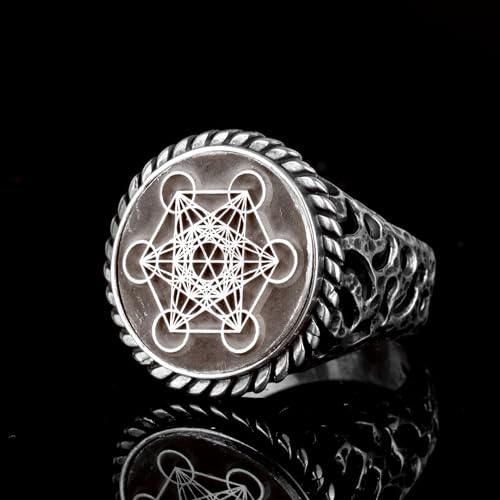 Metatron Yüzük, Helatron Cube Sacred Geometry, Talisman Yüzük, 925 Ayar Gümüş Yüzük