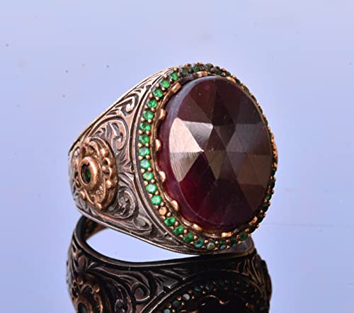 Kırmızı Safir Taş Yüzük