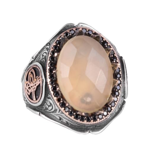 925 Ayar Gümüş Erkek Yüzük - El İşi Zariflik ile Doğal Lemon Topaz Taş