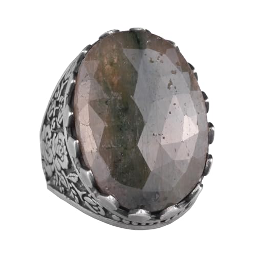 Doğal Sarı Safir Taşlı Yüzük - El İşi Gümüş Yüzük