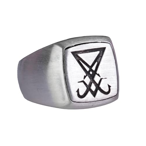 Sigil Yüzük, Lucifer Yüzük, Witchcraft, Alchemy, Demonic Erkek Yüzük, Sacred Geometry, 925 Ayar Gümüş Yüzük