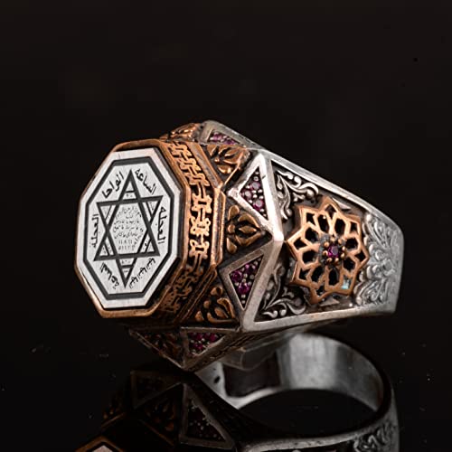 David of Yıldız Solomon Talisman Yüzük - 925 Ayar Gümüş Erkek Yüzük