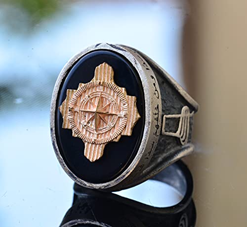925 Ayar Gümüş Erkek Yüzük ile Compass Symbol