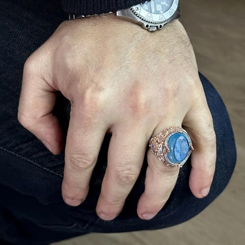 Doğal Drusy Kristal Kuvars Değerli Taş Yüzük - 925 Ayar Gümüş