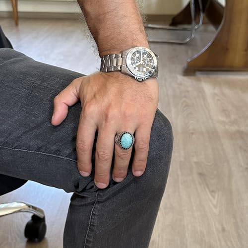 Doğal Taş Yüzük - El Yapımı Şahin Yüzük - 925 Ayar Gümüş (Model-2)