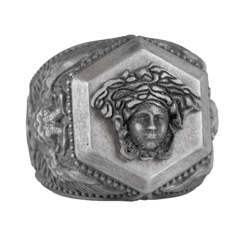 925 Ayar Gümüş Yüzük ile Medusa Motif, Brave Symbol Yüzük