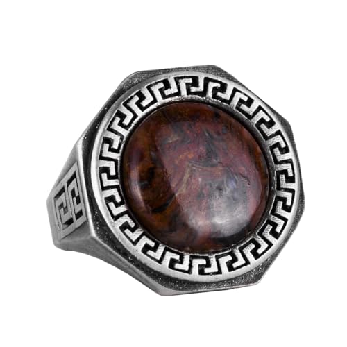 Doğal Pietersite Taşlı Yüzük - 925 Ayar Gümüş El İşi Erkek Yüzüğü