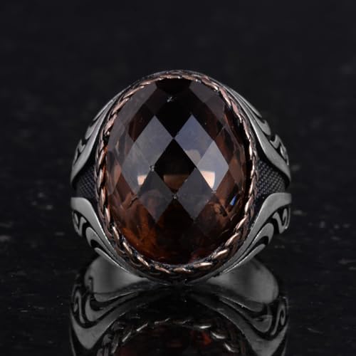 925 Ayar Gümüş Yüzük - Manufactured Taş Gümüş Yüzük - El İşi Yüzük (Manufactured sultanite)