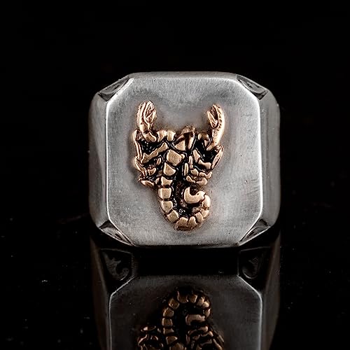 925K Gümüş Erkek Yüzük - Signature Yüzük - El İşi Yüzük (Scorpio)