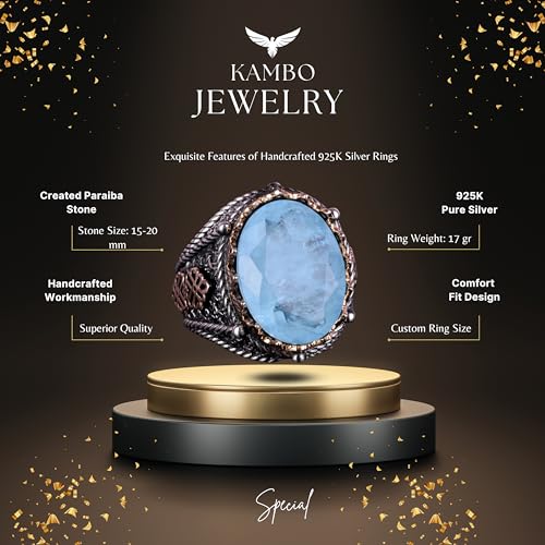KAMBO Paraiba Taş Gümüş Yüzük
