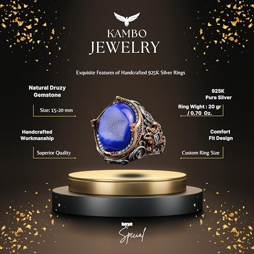 Doğal Druzy Kristal Kuvars Değerli Taş Yüzük (Model-2)