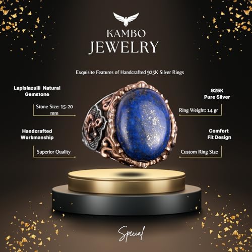 El İşi Lapis Lazuli Taş Yüzük - KAMBO