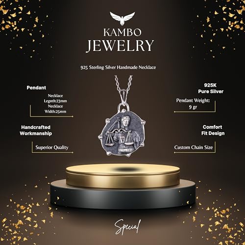 925 Ayar Gümüş Tasarım Kolye Ucu - Zodiac Sign Kolye - El İşi Kolye (Libra)