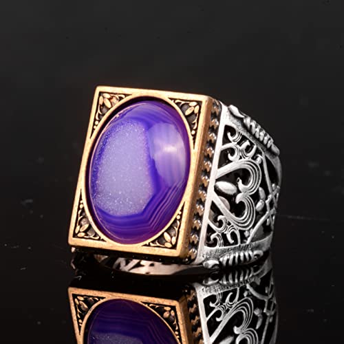 925 Ayar Gümüş Minimalist Yüzük ile Druzy Kuvars Doğal Taş
