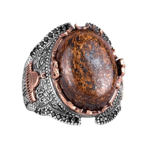 Doğal Bronzite Taş Yüzük (Model-2)