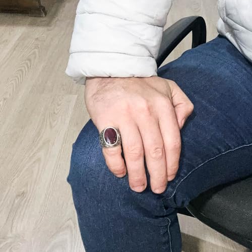 Doğal Yakut Taş Yüzük - 925 Ayar Gümüş