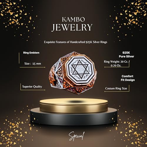 David of Yıldız Solomon Talisman Yüzük - 925 Ayar Gümüş Erkek Yüzük