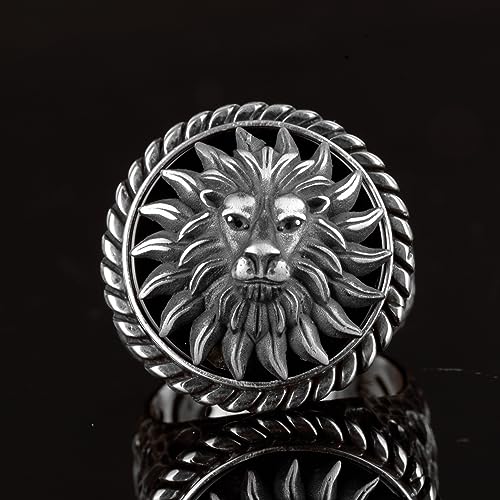 Aslan Yüzük, El İşi Yüzük, Gothic Yüzük, 925 Ayar Gümüş Yüzük, Hediye için Dad, Animal Yüzük, Erkek Gümüş Yüzük