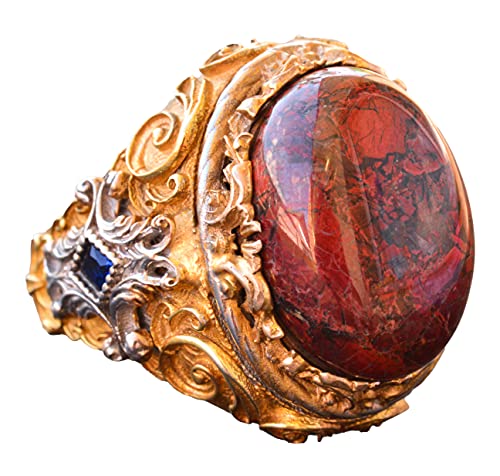 Doğal Kırmızı Bloodstone Taş Yüzük