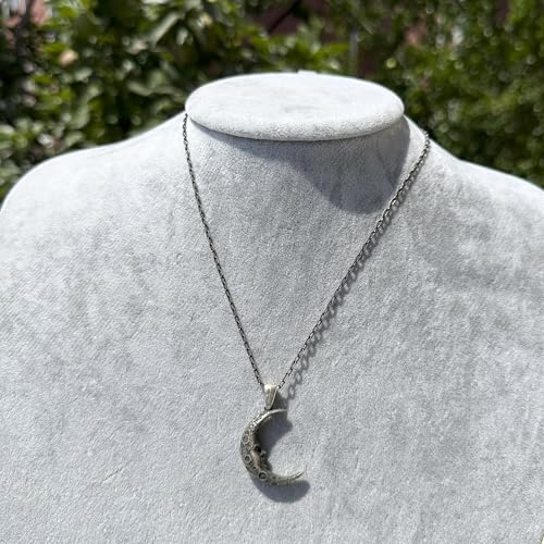 925 Ayar Gümüş Hilal Ay Kolye Ucu – Vintage Boho Lunar Takı