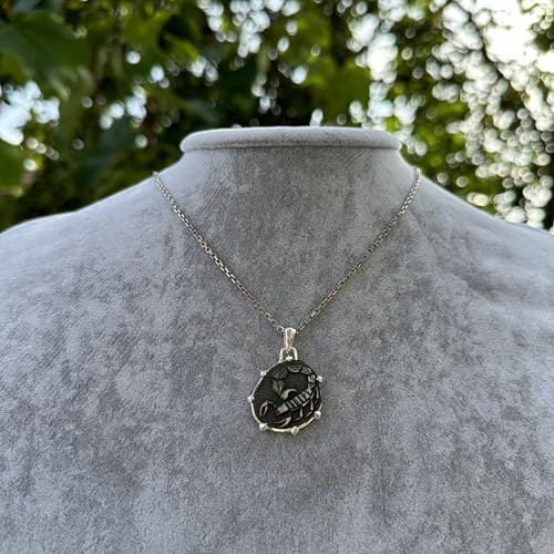 925 Ayar Gümüş Tasarım Kolye Ucu - Zodiac Sign Kolye - El İşi Kolye (Scorpio)