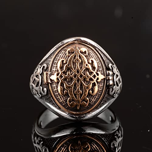 Secret Clamshell Yüzük, Boxed Yüzük, 925 Ayar Gümüş Erkek Yüzük
