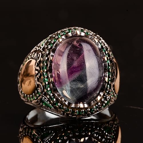 Doğal Fluorite Taş Yüzük