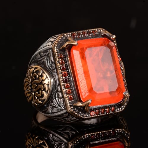 Paraiba Taşlı Erkek Gümüş Yüzük