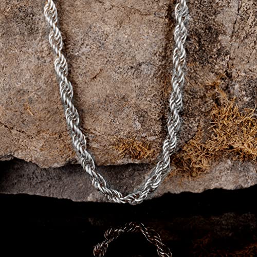 925 Ayar Gümüş Rope Zincir, Erkek Zincir, Zincir Kolye, Gümüş Erkek Takı