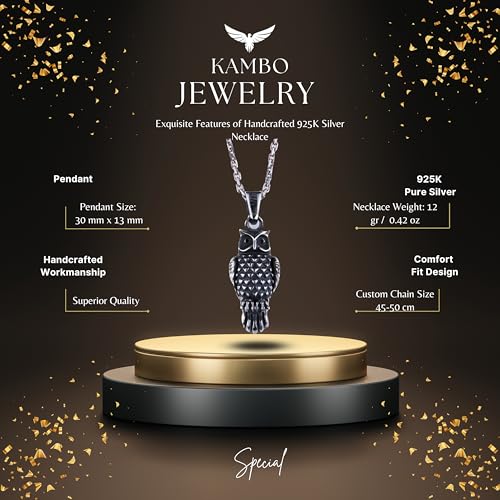 925 Ayar Gümüş Baykuş Kolye Ucu - El İşi Wisdom Symbol Takı - Fine Details - Hediye için Baykuş Lovers