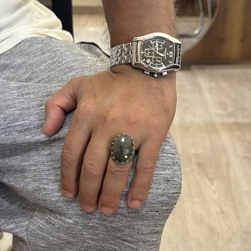 Doğal Sarı Safir Taşlı Yüzük - El İşi Gümüş Yüzük