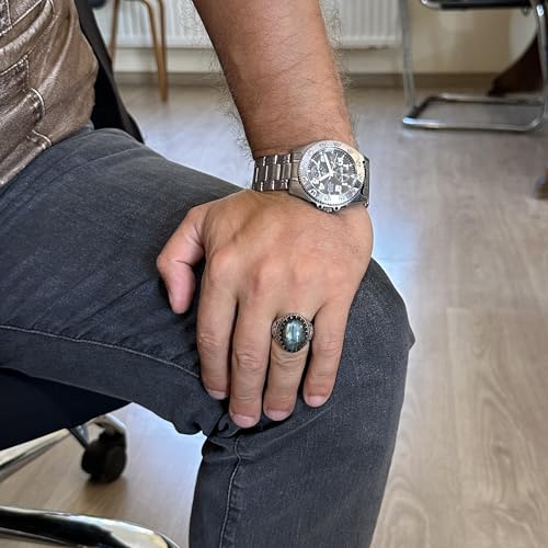 Doğal Taş Yüzük - El İşi Kartal Yüzük - 925 Ayar Gümüş (Model-3)