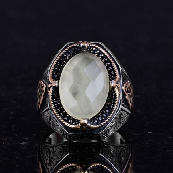 Doğal Lemon Topaz Taş Yüzük - 925 Ayar Gümüş Yüzük